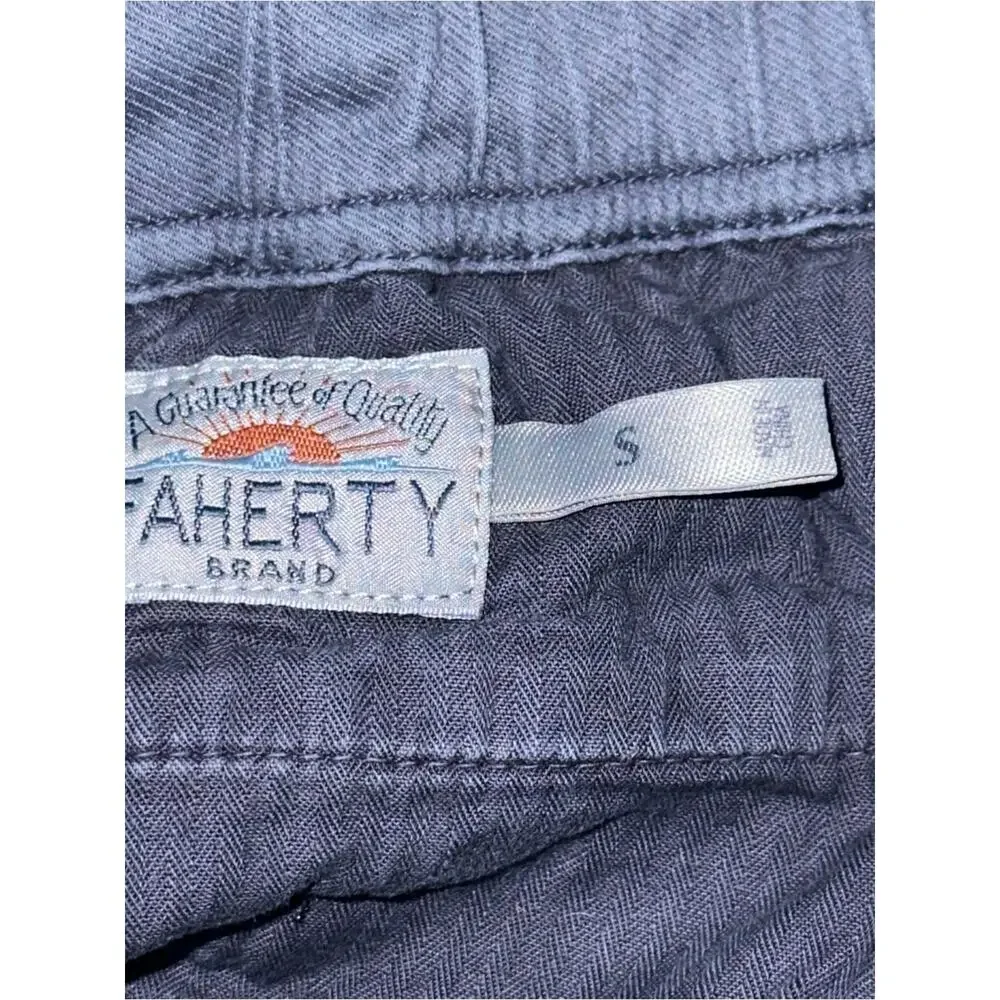 Faherty Men’s Size S Navy Blue Nights Flat Front Essential Drawstring 6” Shorts